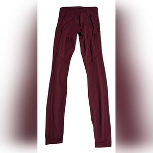 Lululemon  Burgundy All The Right Places  Athletic Yoga Leggings Pants Size 2